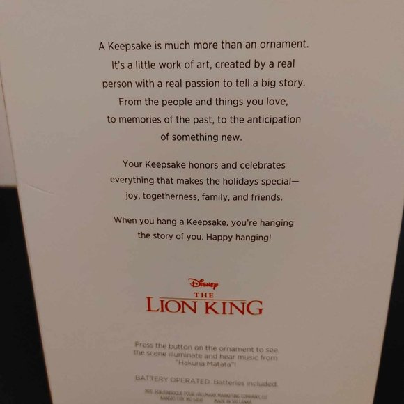 The Lion King 25th Anniversary Hallmark Keepsake Ornament -NIB - Picture 2 of 4